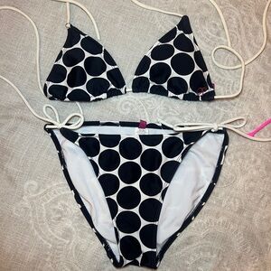 Juniors black white polkadot bikini by OP
